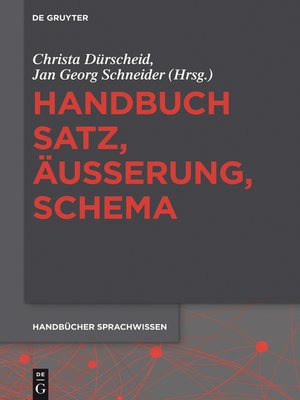 cover image of Handbuch Satz, Äußerung, Schema